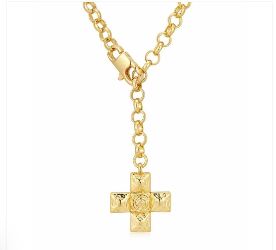 Chunky Cross Necklace - Gold