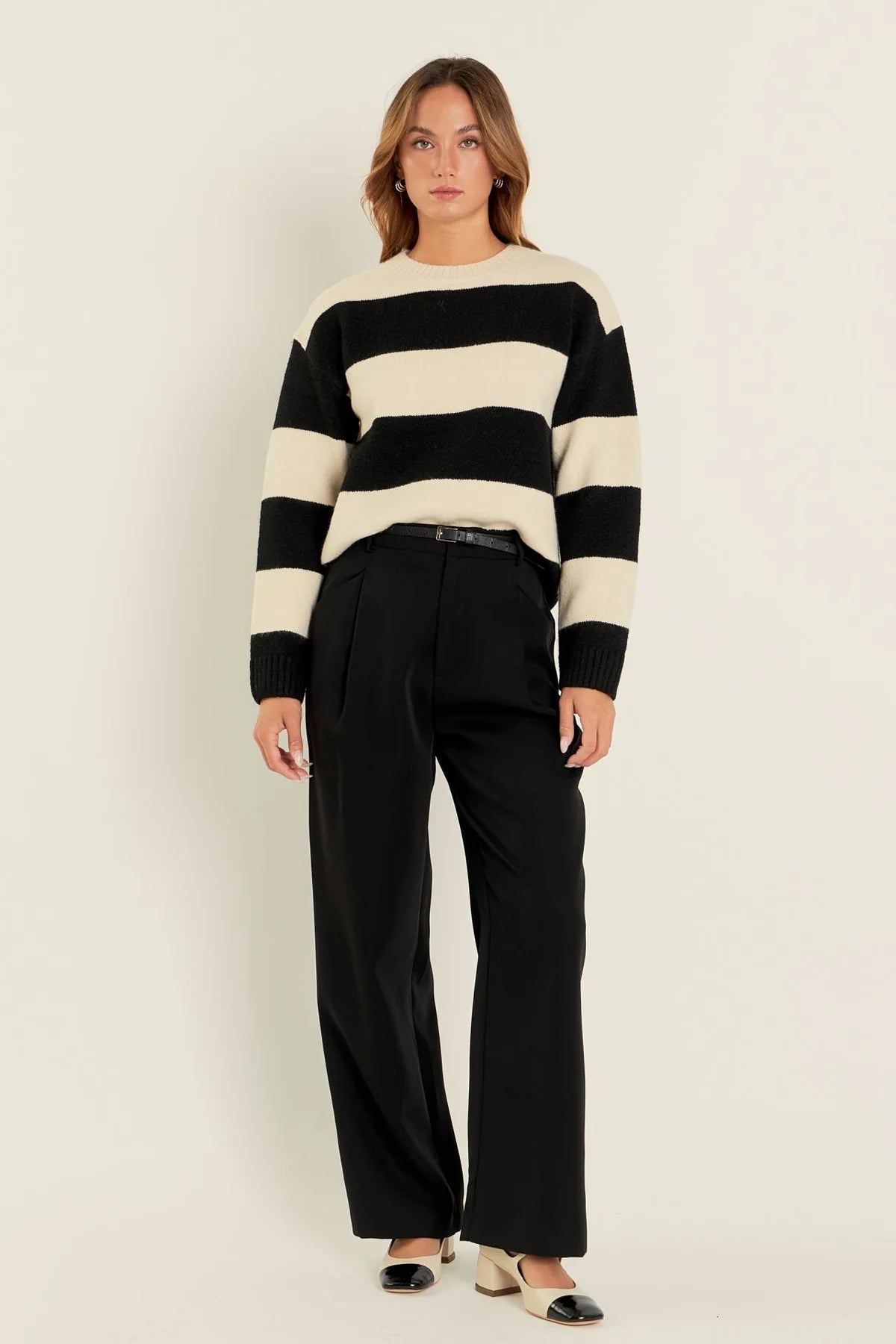 Black and Creme Sweater