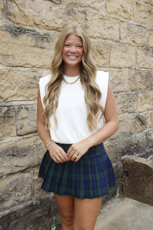 Green Plaid Skort