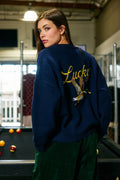 Embroidered Lucky Duck V-Neck Cardigan