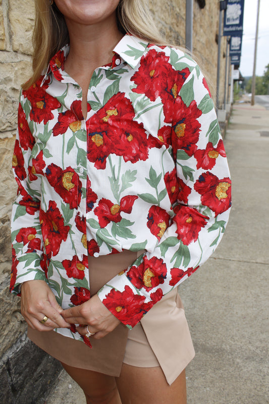 Floral Print Cotton Shirt