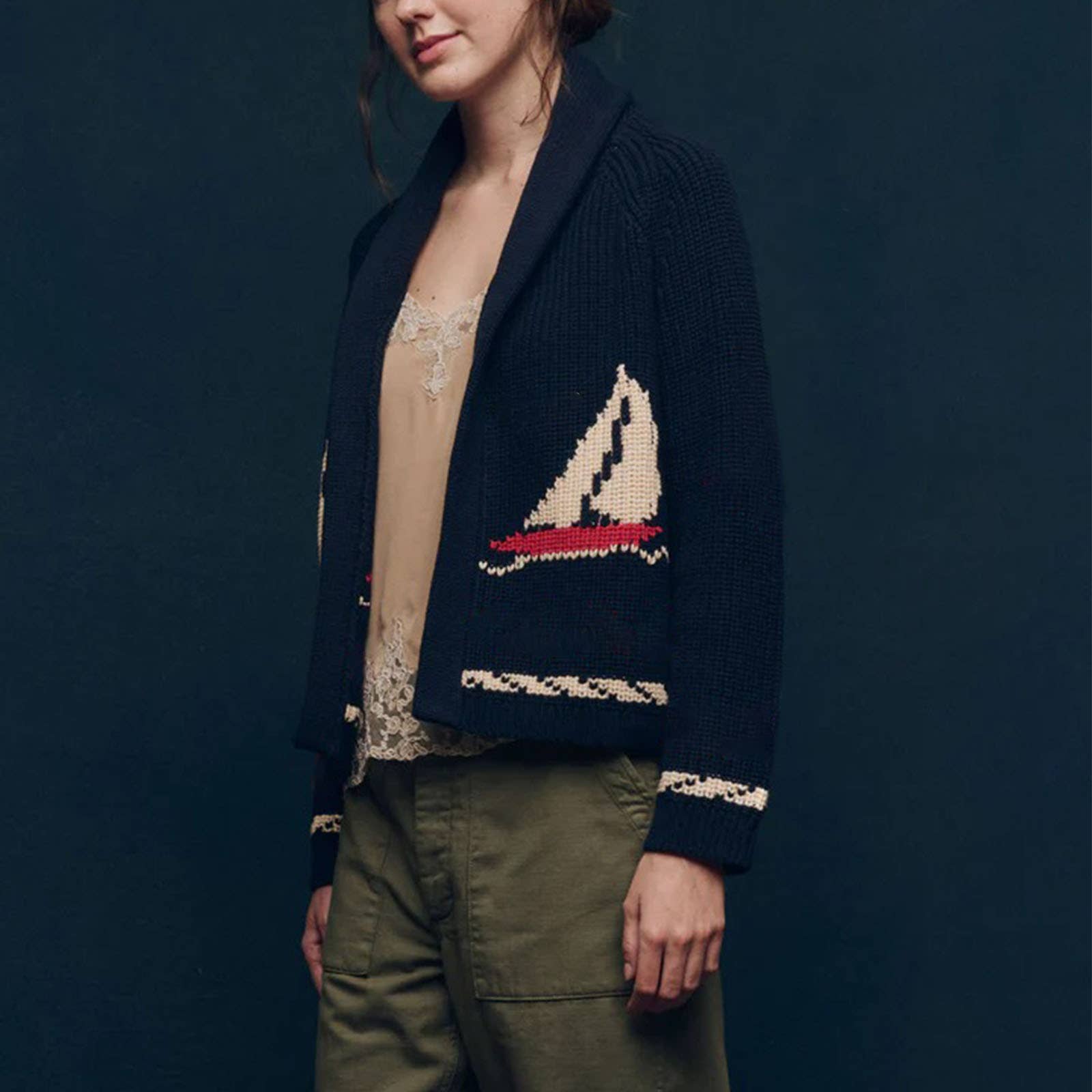 Ocean Sailboat Cardigan