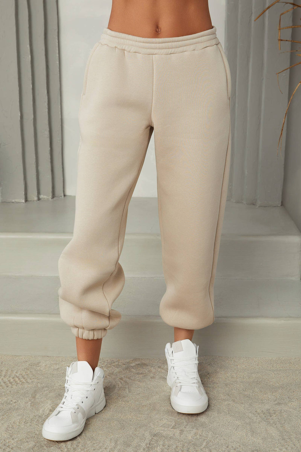 Cozy Fleece Jogger - Beige