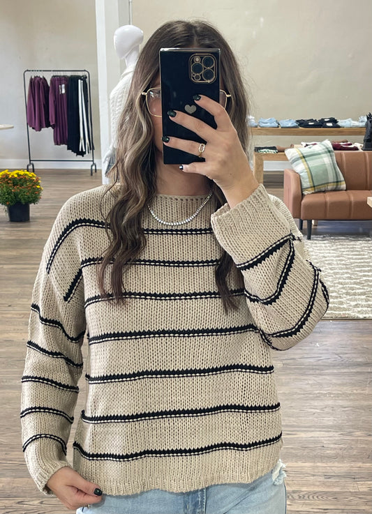 Striped Crochet Sweater