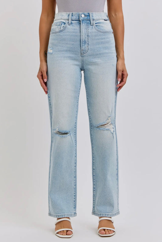 Light Super High Rise Dad Jean