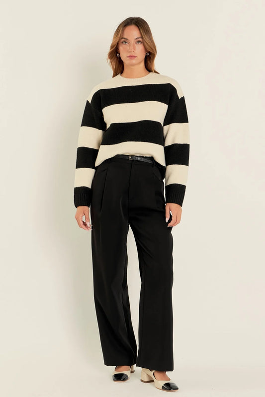 Black and Creme Sweater