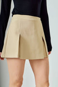 High waisted tan skort
