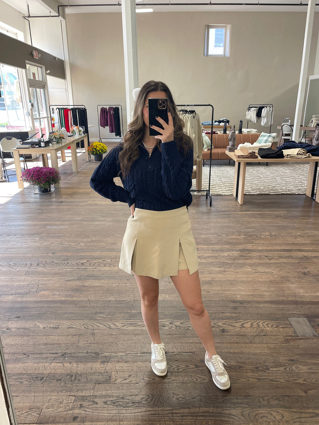 Navy Quarter Zip Sweater