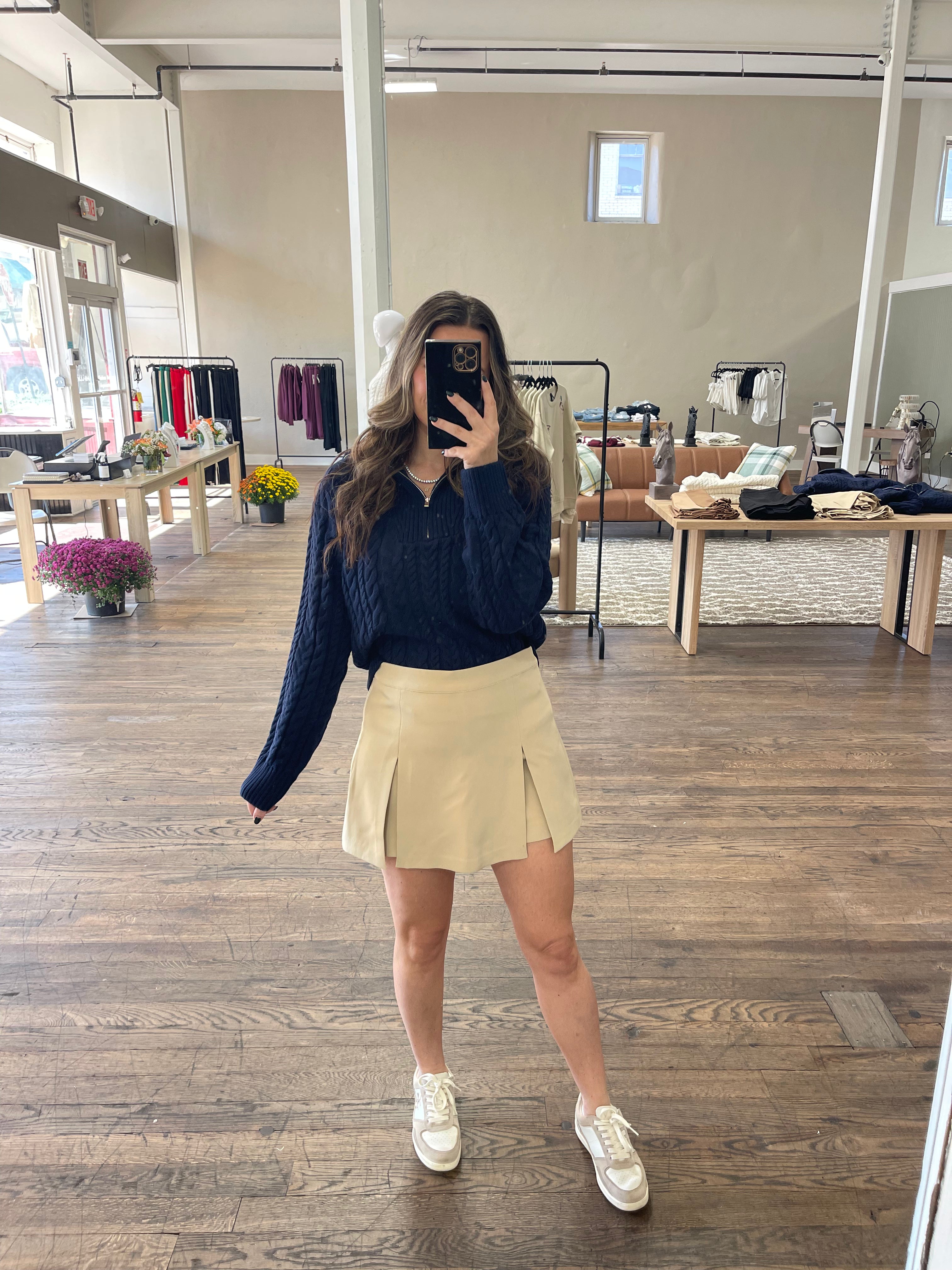 Navy Quarter Zip Sweater