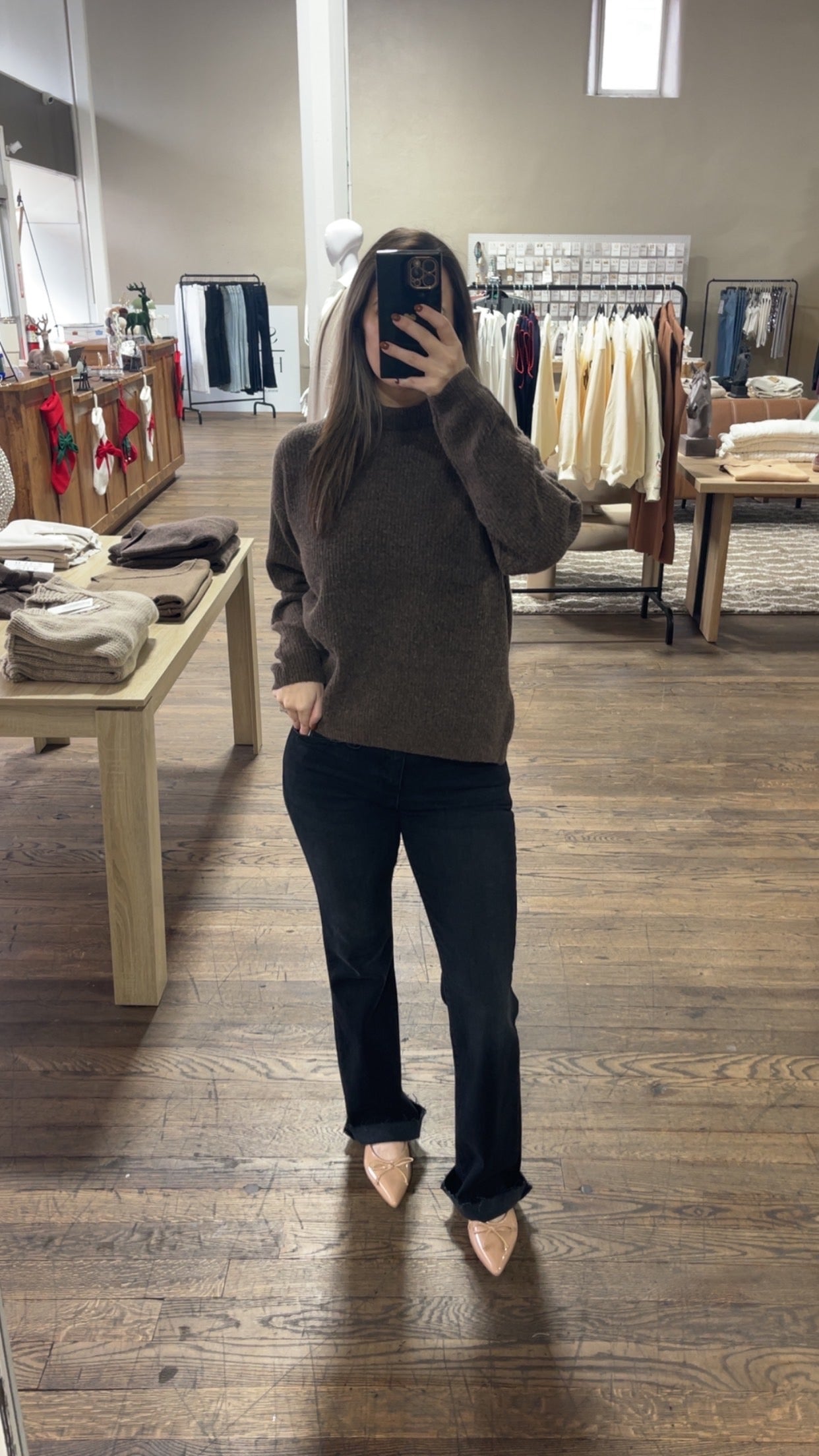 Chocolate Turtleneck Sweater