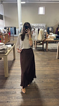 Silk Maxi Skirt - Chocolate Brown