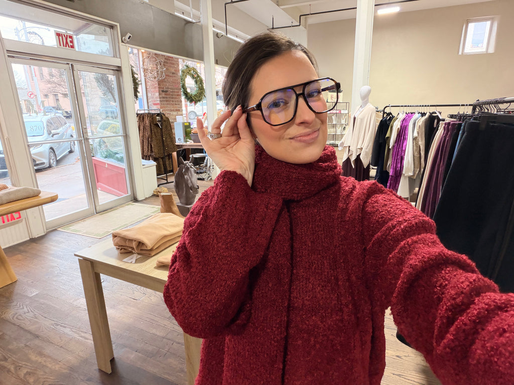 3-Piece Knit Co-ord Set: Burgundy