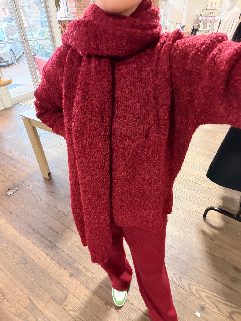 3-Piece Knit Co-ord Set: Burgundy