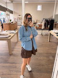 Denim Button Down Oversized Shirt: Light Wash