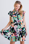 Multi floral abstract dress