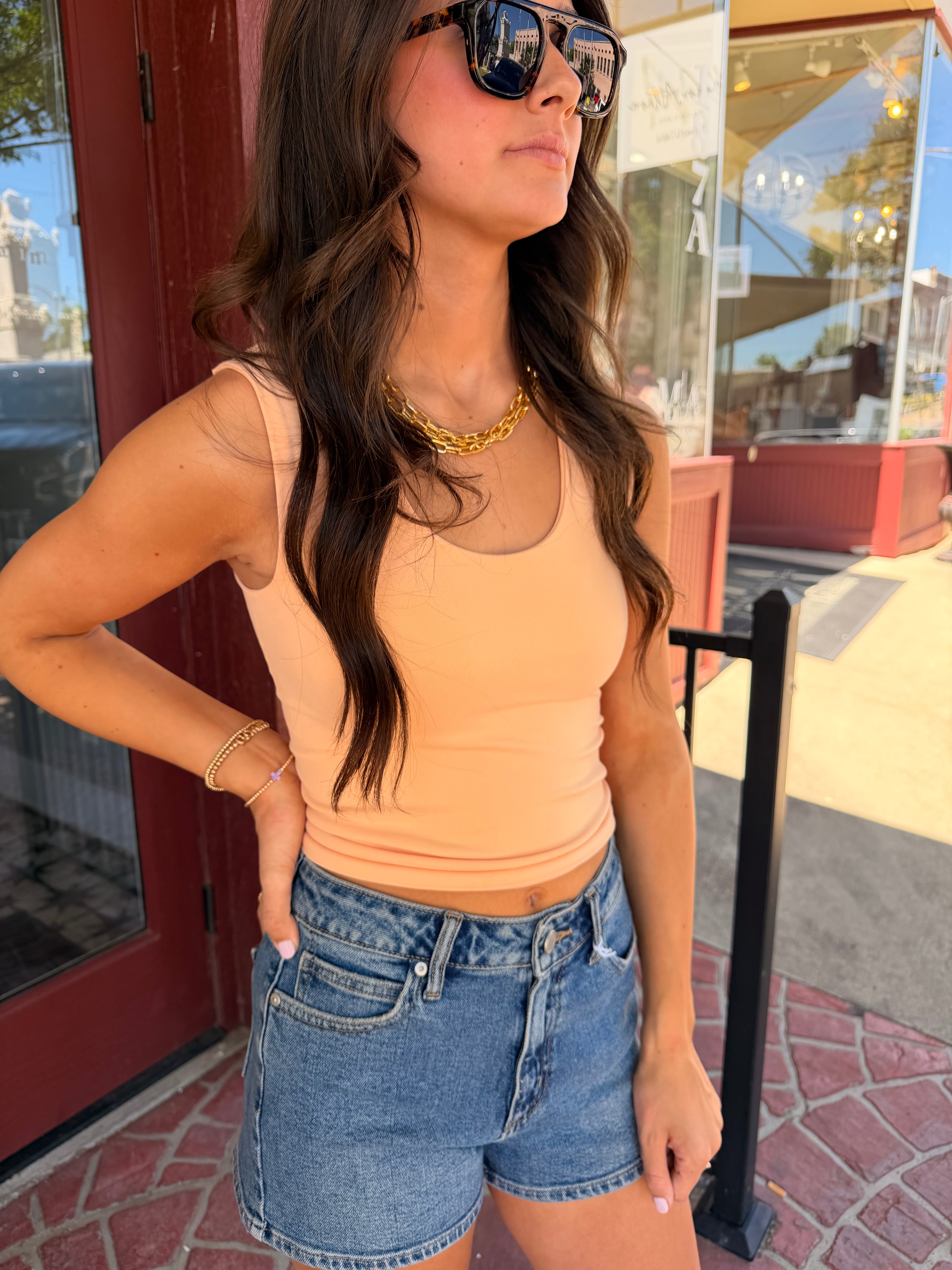 Double Layered Top: Peachy Orange