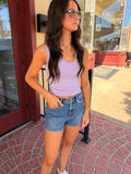 Classic Hem Short - medium denim