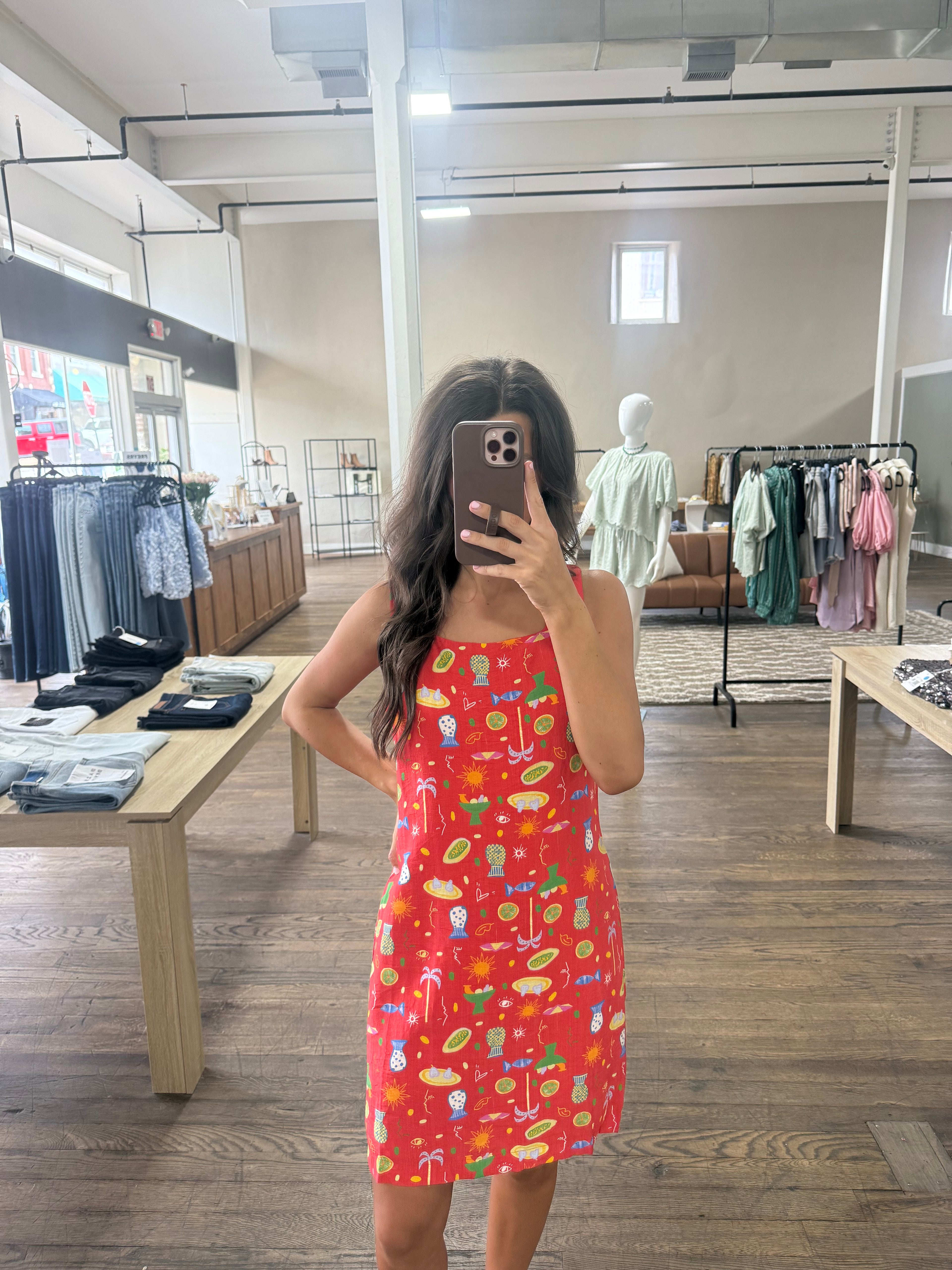 Red Fresco Mini Dress