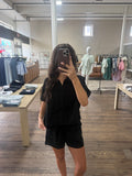 Black Linen Shorts