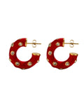 Red Enamel Hoops