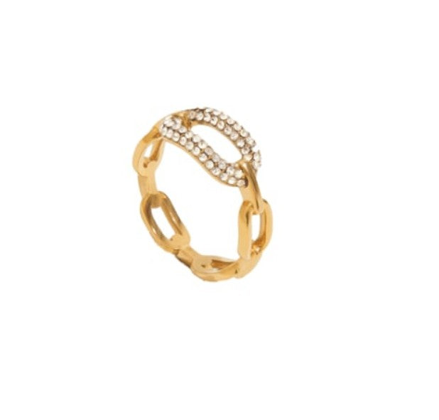 Rhinestone Chain Ring