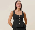 Black gold button top