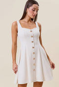 Cream gold button dress