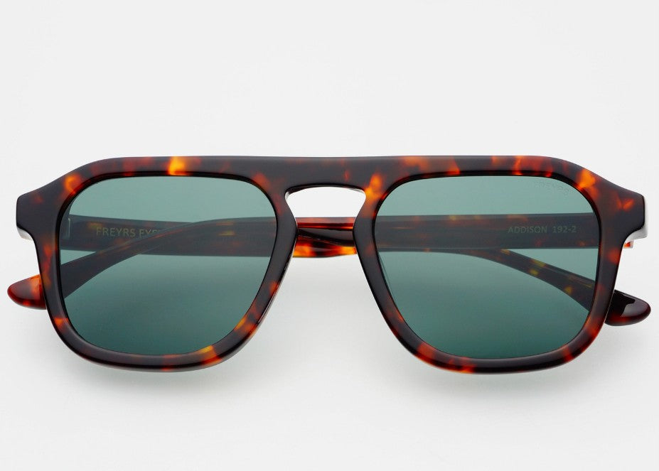 Addison Acetate Unisex Aviator Sunglasses: Tortoise