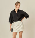 Balloon Sleeve Top - Black