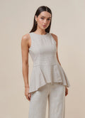 Natural/Black Striped Top