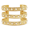Dots & Pearls Cuff Bracelet - 24K Gold Plated