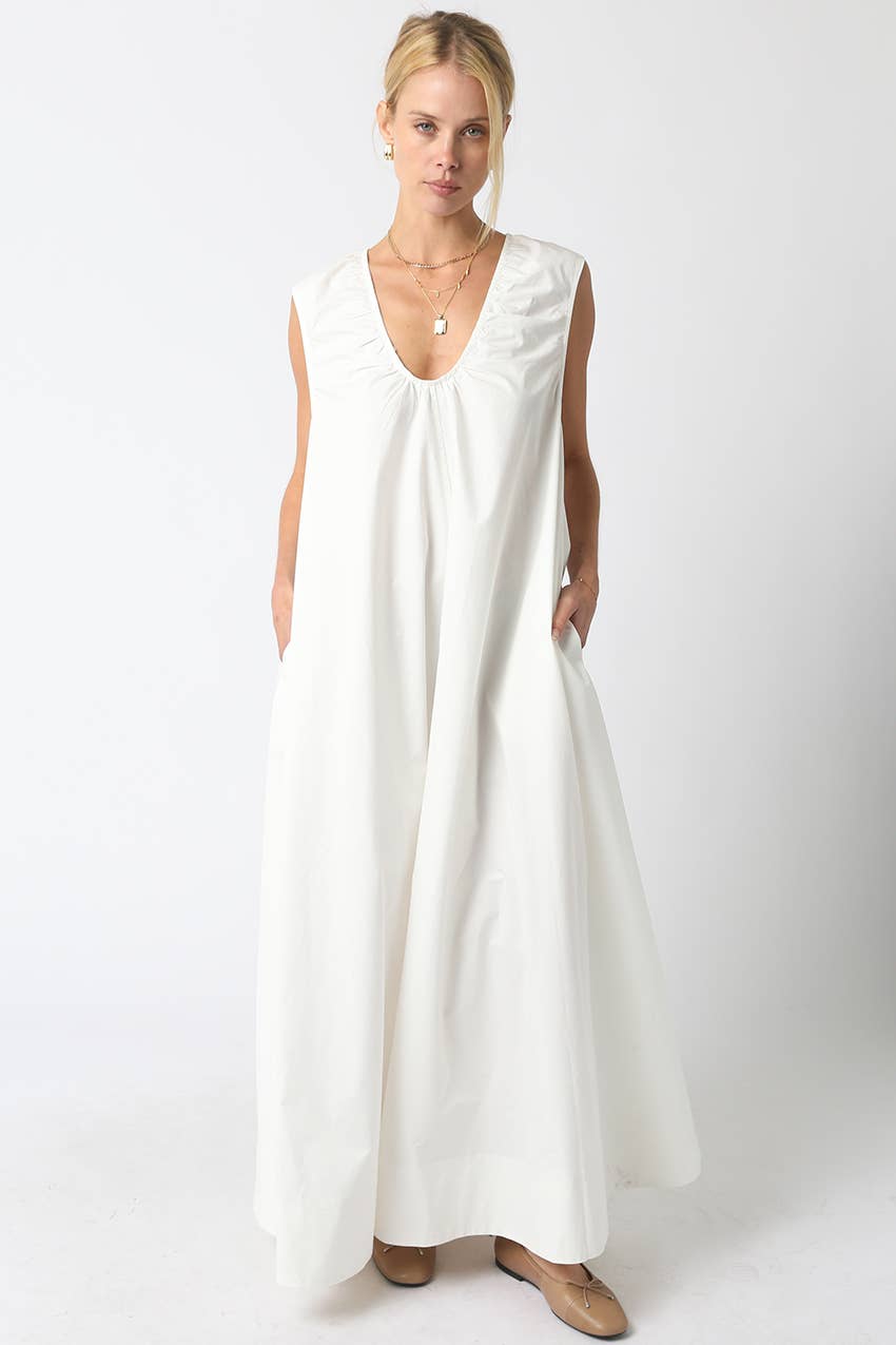 Lina Maxi Dress: Off-White