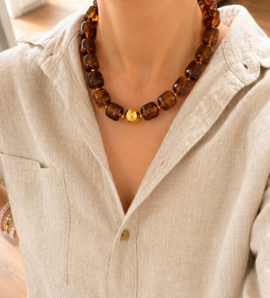 Beaded Necklace - Tortoise
