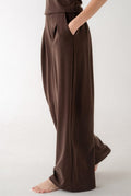 Wide leg sweatpants - Coffee Brown