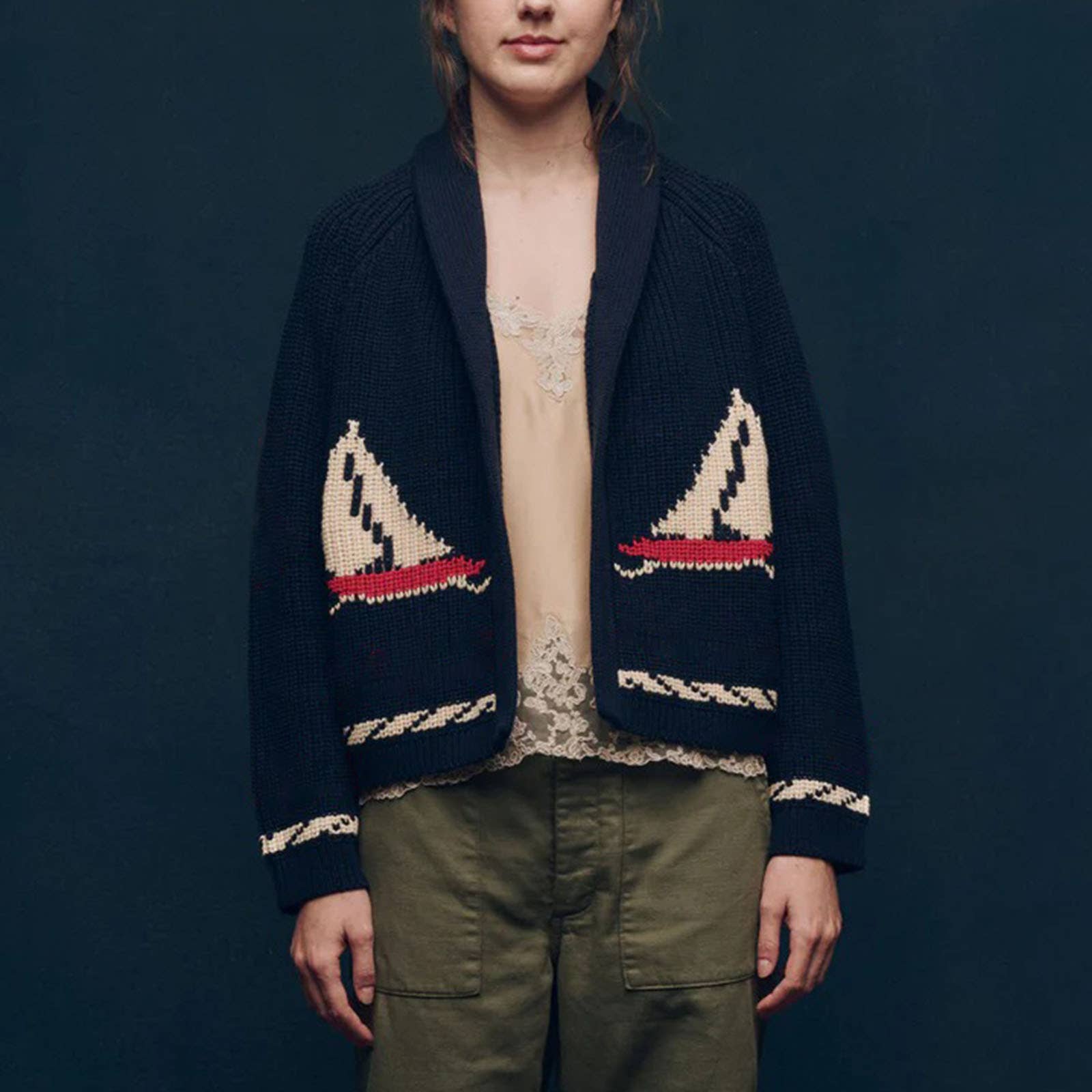 Ocean Sailboat Cardigan