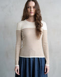 Striped Crew Neck Sweater - Ivory/stripe
