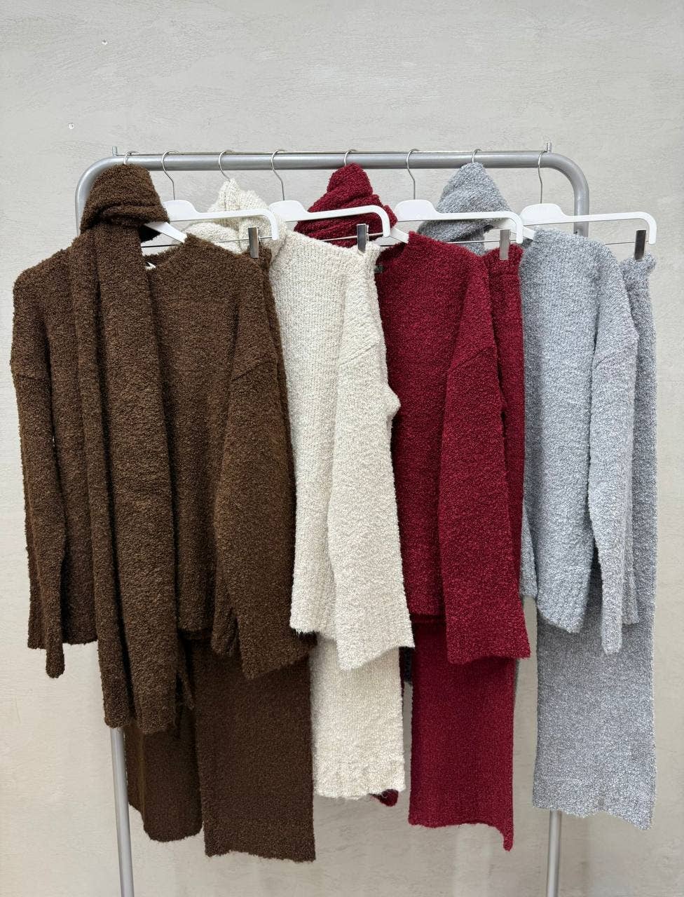 3-Piece Knit Co-ord Set: Burgundy