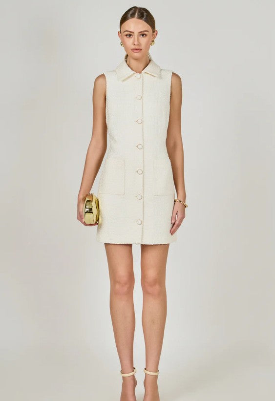 Ivory Button Down Dress