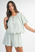 Mint eyelet lace bottoms