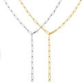 Adjustable Paperclip Necklace - Silver