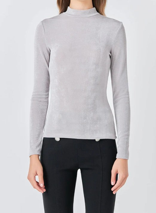Silver Sheen Long Stretch Top