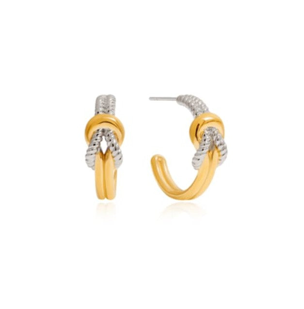 Two toned braided hoops