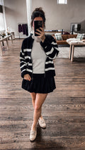 Black and White full zip sweater